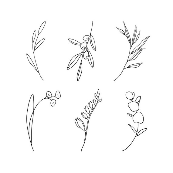 Download Flower And Leaves Svg Clipart Spring Flowers Clipart Spring Etsy