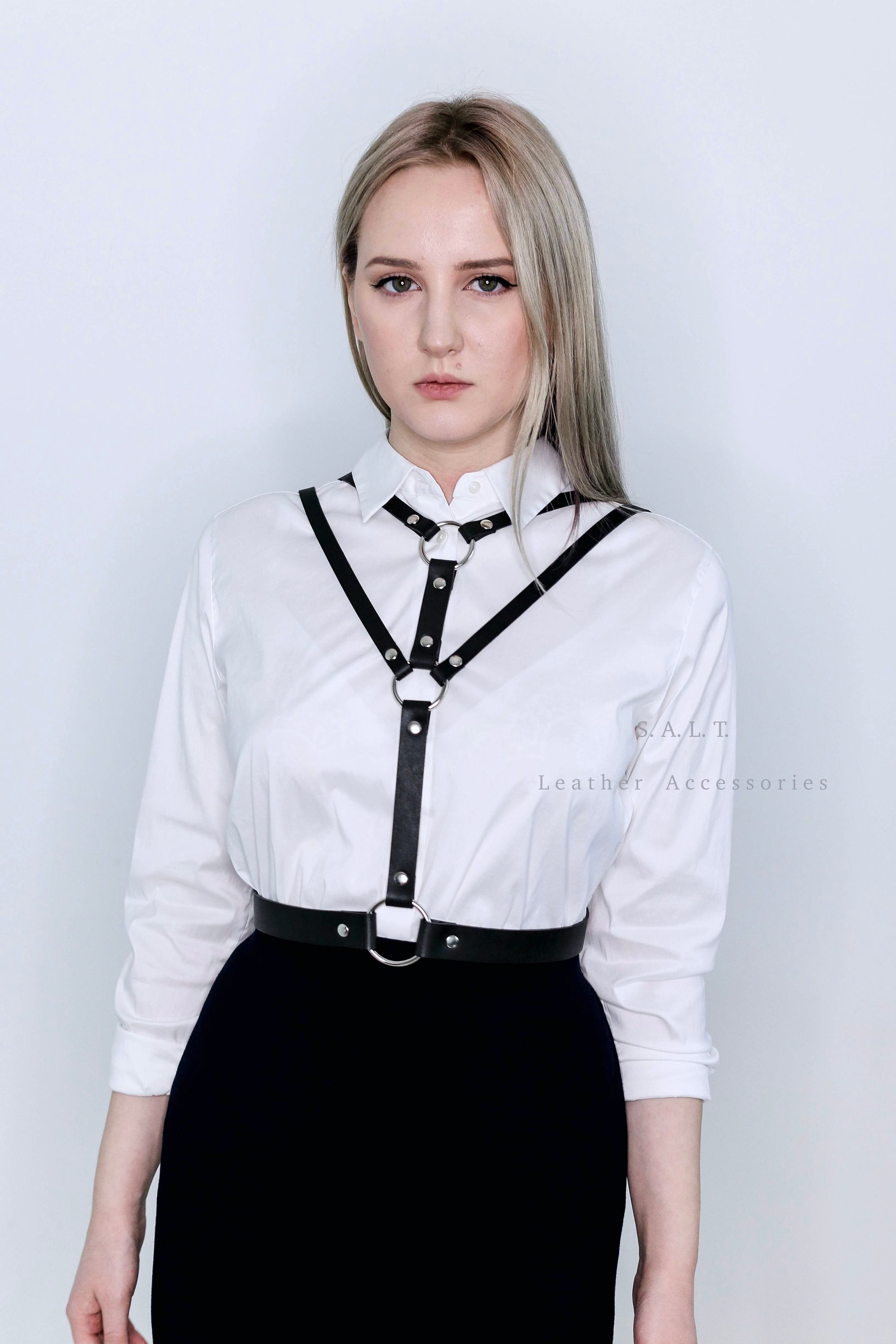 Black Leather Harness Women Harness Body Harness for Women Etsy