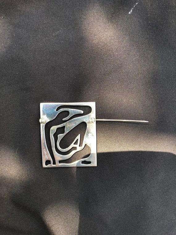 Taxco sterling silver brooch - image 2