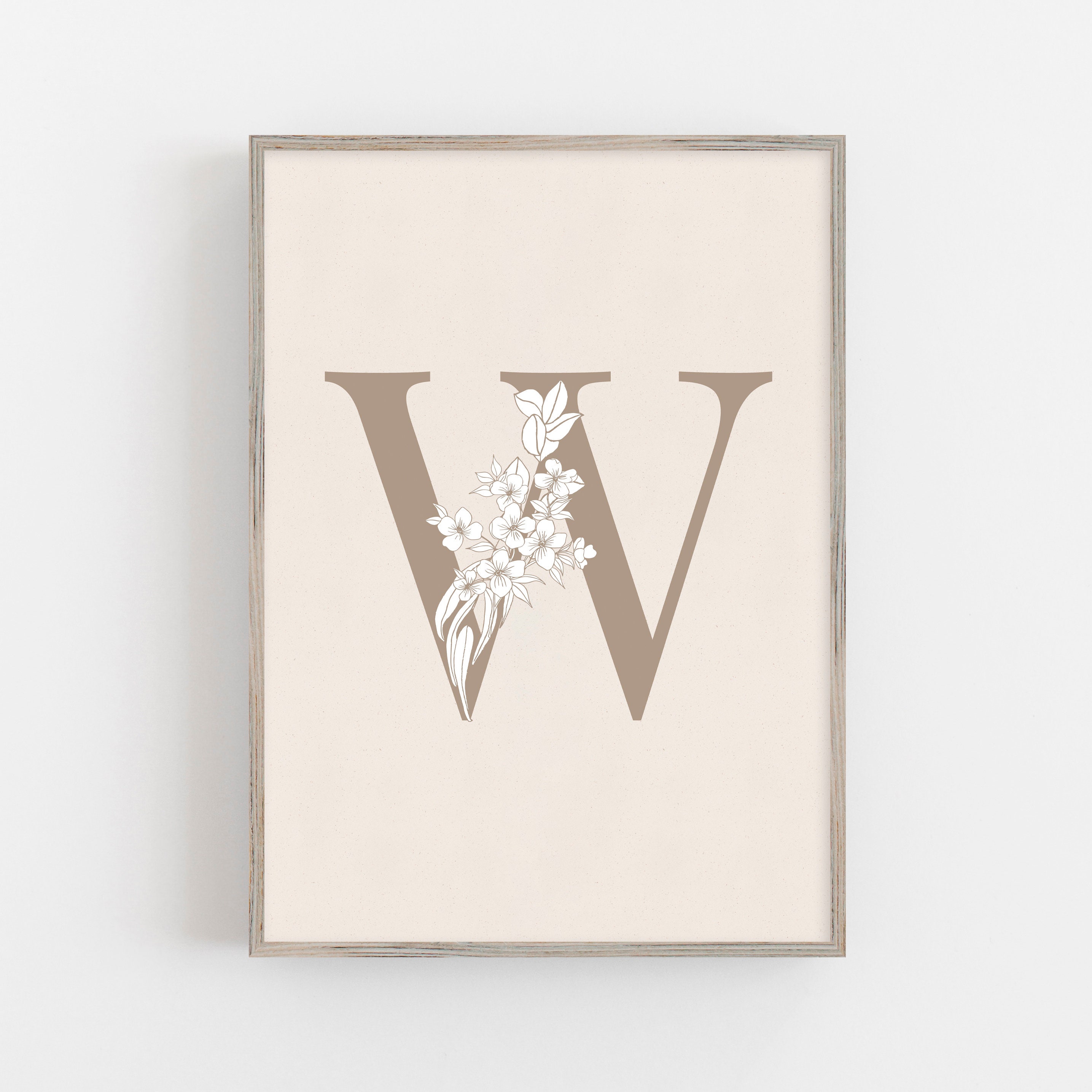Letter W Print Letter W Poster Letter W Wall Art Letter W Etsy