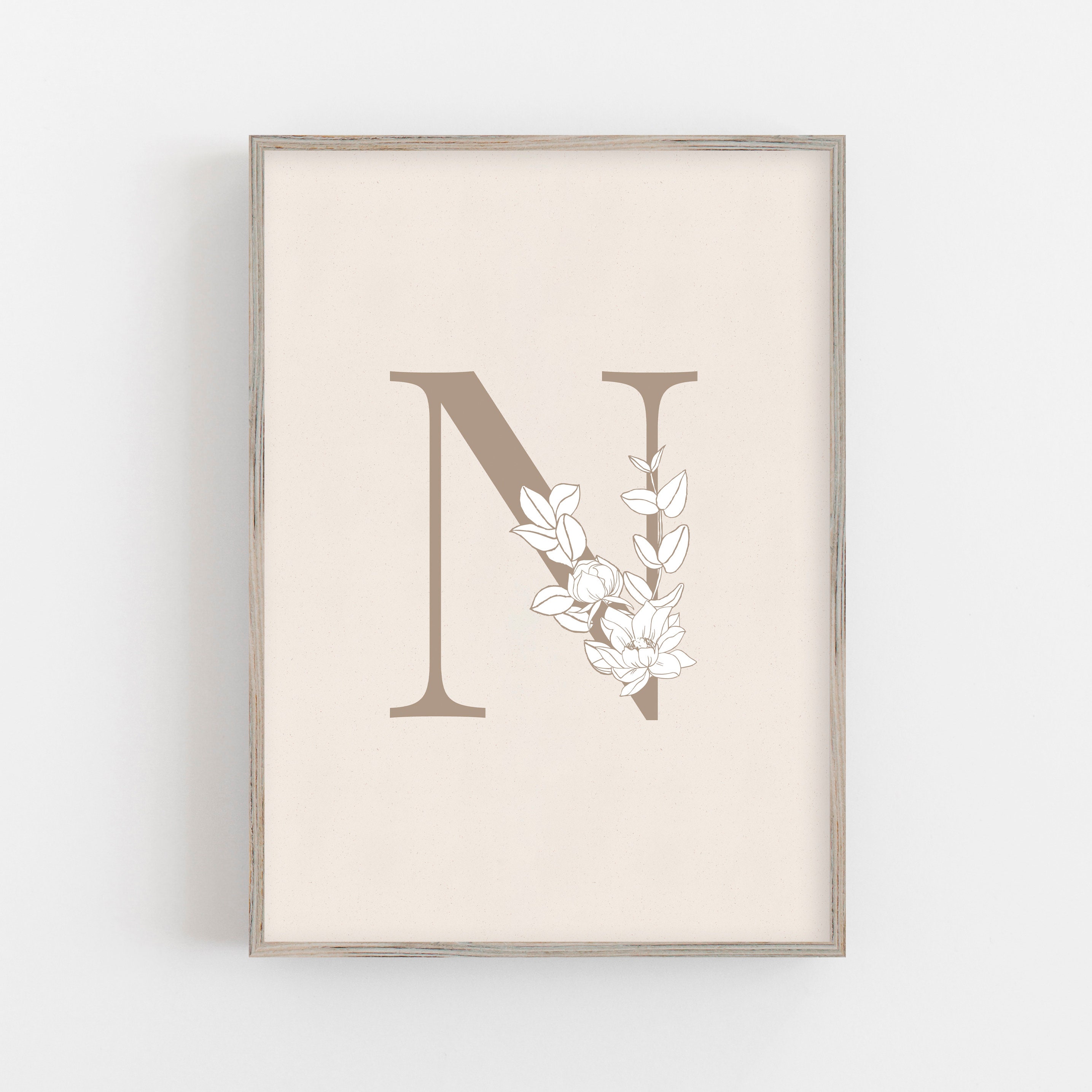 Letter N Print Letter N Poster Letter N Wall Art Letter N Etsy