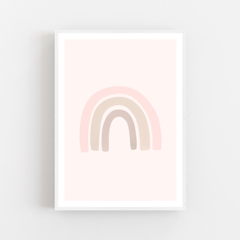 Watercolour Rainbow Print Nursery Wall Art Girls Bedroom Etsy