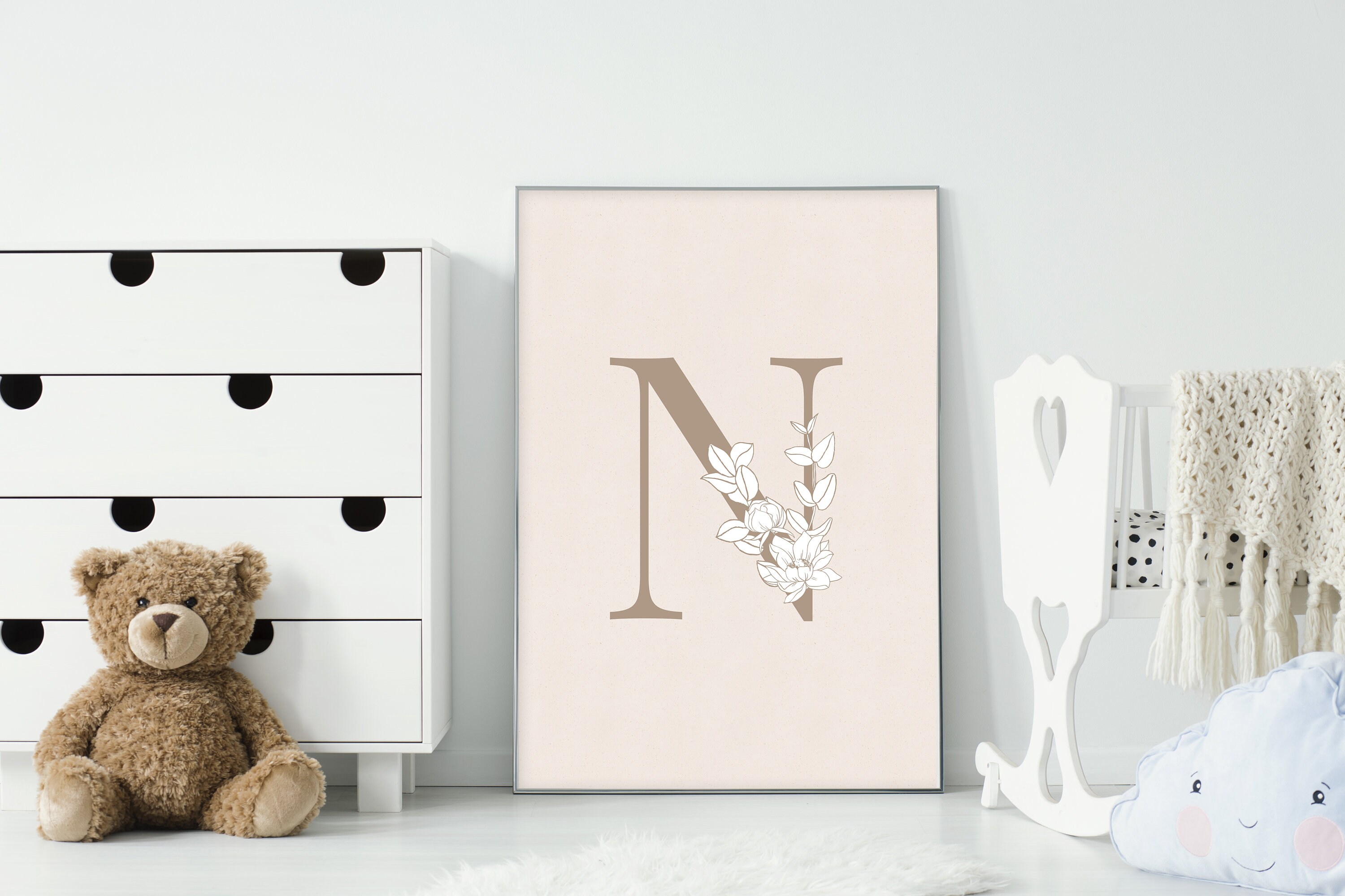 Letter N Print Letter N Poster Letter N Wall Art Letter N Etsy