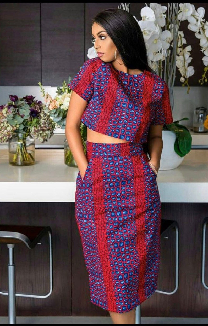 ankara crop tops and skirts