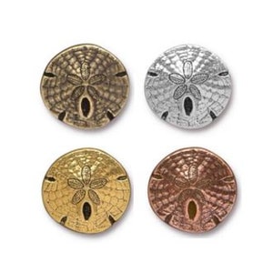 2 pc TierraCast "SAND DOLLAR" Buttons / 4 colors to choose from! / Pewter buttons for jewelry making & clothing apparel