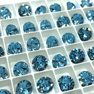 6pc SS39 Aquamarine EHA Brilliance Chatons / Article # 1088 / Austrian Crystal ;-) Chatons for Making Jewelry / Discounts Available!