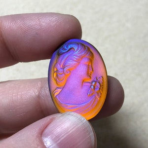 1 pc 25x18mm Glass Cabochon | Cameo | Matte Medium Topaz Glacier Blue | Bead embroidery jewelry making bead weaving | READ DESCRIPTION