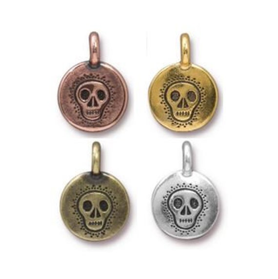 2 Pc Tierracast Skull Charms / 11.6x16.6mm / 4 Colors to Choose
