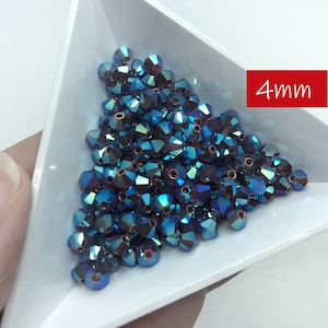 144pc 4mm Amethyst Opal AB2X Preciosa Crystal Bicones / Article #5328 / Crystal Beads Making Jewelry Bead Weaving / 1 gross