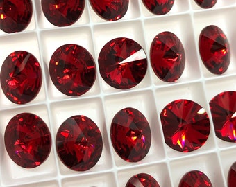 4pc 14mm Scarlet Brilliance Rivolis / Article # 1122 / Austrian Crystal ;-) Rivolis for Making Jewelry / Discounts Available!