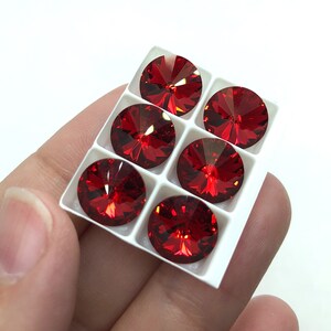 6pc SS47 Scarlet Swarovski Crystal Rivolis / Article # 1122 / Austrian Crystal for Making Jewelry & Bead Weaving / Discounts Available!