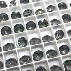 6pc SS39 Crystal Dark Grey Ignite Brilliance Chatons / Article # 1088 / Austrian Crystal ;-) Chatons for Making Jewelry / Discounts Avail!