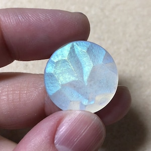 CLEARANCE - 1 pc 20mm Glass Cabochon | Faceted | Matte Crystal AB | Bead embroidery jewelry making bead weaving