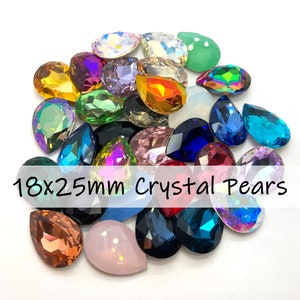 1pc 18x25mm Faceted Pear Crystal Stones / Multiple Colors! / Crystal Stones for Jewelry Making and Bead Weaving / Faceted Crystal Pears