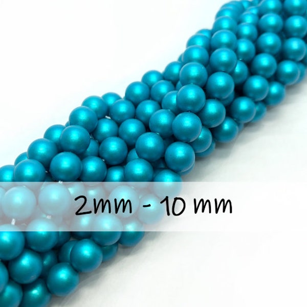 Iridescent Dark Turquoise Brilliance Crystal Pearls / Multiple Sizes / Article #5810 / Austrian Made! / Pearls for Stringing Knotting