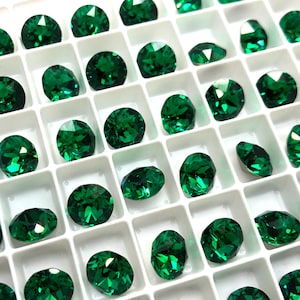 6pc SS39 Majestic Green Brilliance Chatons / Article # 1088 / Austrian Crystal ;-) Chatons for Making Jewelry / Discounts Available!