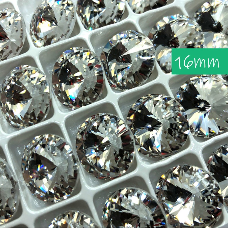 4pc 16mm Crystal Preciosa Crystal Rivolis / Article # C1122 / European ...