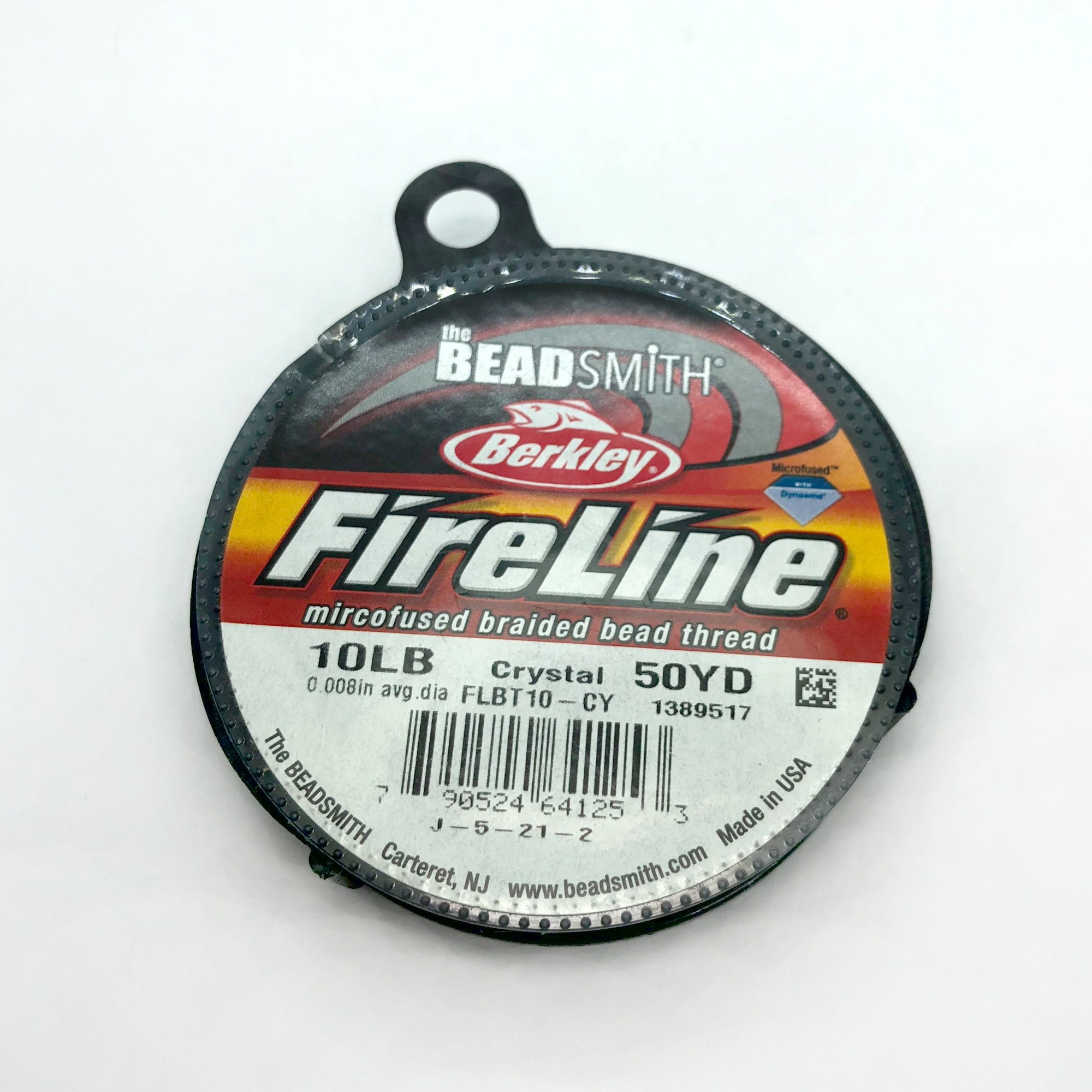 Fireline Braided Beading Thread 8lb Crystal 43787 50 Yard Spool .007in  Pre-waxed Thread, Stretch Resistant Thread, Beading Thread 