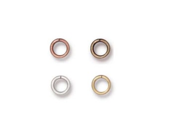 50pc Jump Rings / TierraCast 4mm inside dia. / 20 gauge / O Rings / Open, Round / 4 colors to choose from / For Creating Jewelry