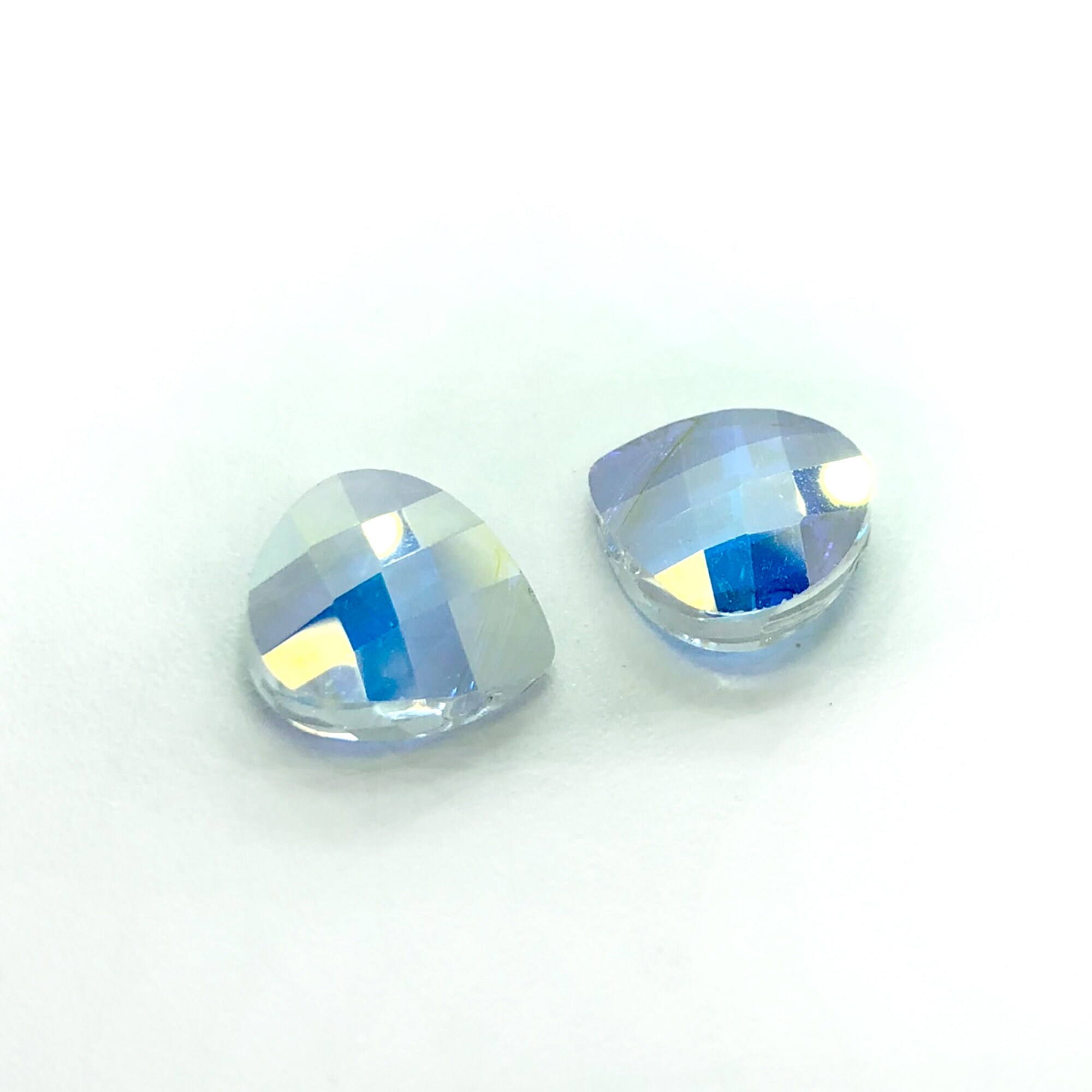 12pc Swarovski Crystal Light Siam AB Geometric Shape 5011 Beads; Vintage