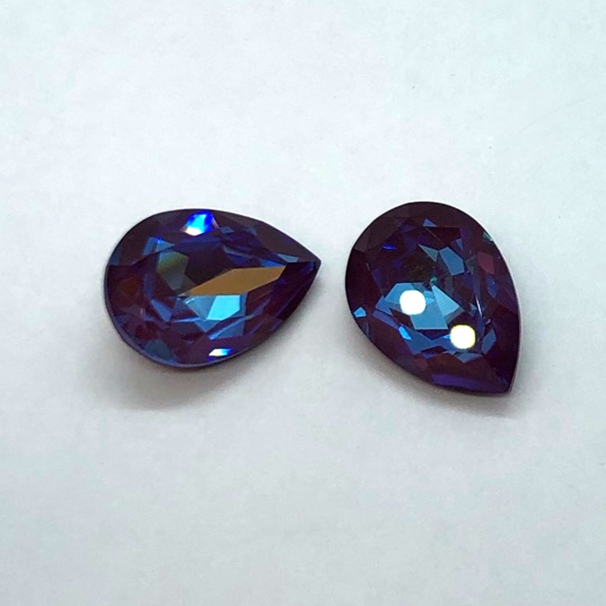 2pc Burgundy Delite 18x13mm Swarovski Crystal Pears