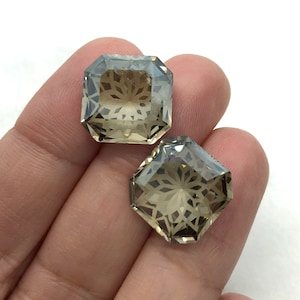 2pc 14mm Faceted Square Crystal Stones / Evening Shade Foiled Lotus / Crystal Stones for Jewelry Making and Bead Weaving