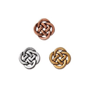 4 pc TierraCast Celtic Open Link / 9.7mmx9.7mm / 3 colors to choose from! / Pewter Celtic link for jewelry making