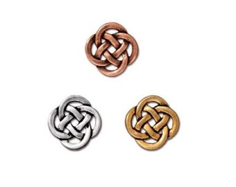 4 pc TierraCast Celtic Open Link / 9.7mmx9.7mm / 3 colors to choose from! / Pewter Celtic link for jewelry making