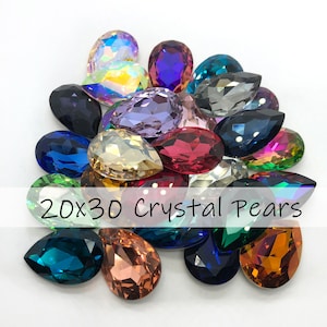 1pc 20x30mm Faceted Pear Crystal Stones / Multiple Colors! / Crystal Stones for Jewelry Making and Bead Weaving / Faceted Crystal Pears