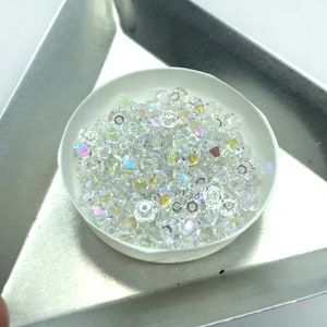 144pc 3mm Crystal Shimmer 2X Swarovski Crystal Bicones / Article #5328 / Austrian Crystal Beads for Making Jewelry & Bead Weaving / 1 gross