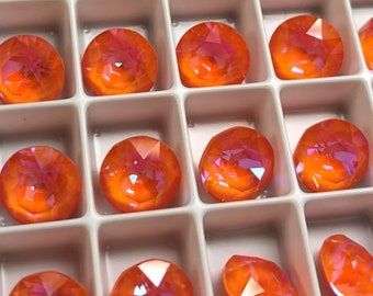 6pc SS39 Orange Glow Delite Brilliance Chatons / Article # 1088 / Austrian Crystal ;-) Chatons for Making Jewelry / Discounts Available!