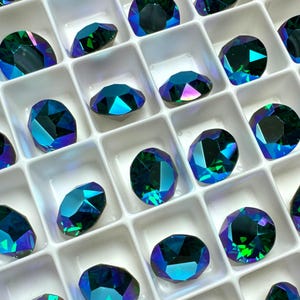6pc SS39 Emerald Blue AB Brilliance Chatons / Article # 1088 / Austrian Crystal ;-) Chatons for Making Jewelry