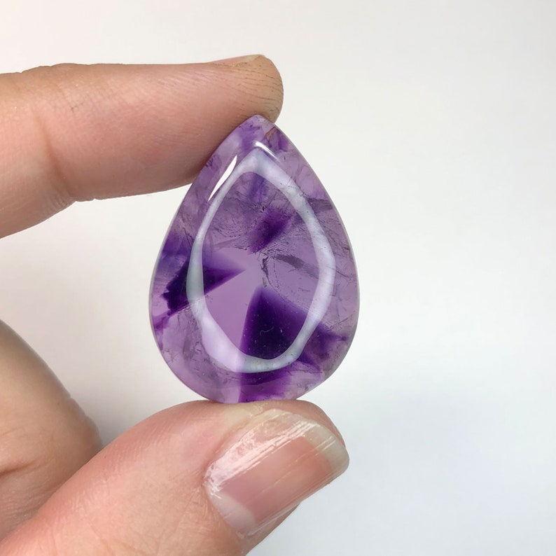 Cab#45 Amethyst 29x21mm Cabochon Tear Drop Shape