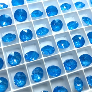 6pc SS39 Crystal Electric Blue Ignite Brilliance Chatons / Article # 1088 / Austrian Crystal ;-) Chatons for Making Jewelry