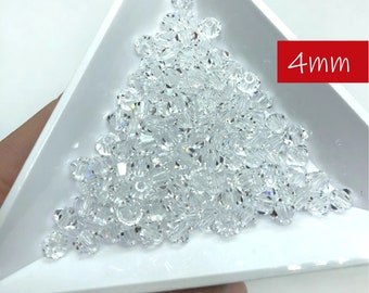 144 piezas de biconos de cristal Preciosa de 4 mm / Artículo n.° 5328 / Cuentas de cristal para la fabricación de joyas y tejido de cuentas / 1 gruesa