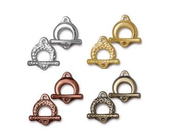 1 set TierraCast "MAKERS" Toggle Clasp / 4 colors to choose from / Pewter Toggle Clasps for Making Jewelry