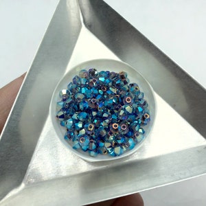 144pc 3mm Tanzanite AB2X Preciosa Crystal Bicones / Article #5328 / Crystal Beads Making Jewelry Bead Weaving / 1 gross