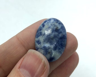 Cab#261 - Diaspro blu maculato / 25 x 18 mm / Cabochon / Ovale / Non forato / Perline ricamo filo avvolgimento creazione gioielli pietra preziosa