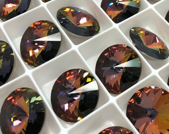4pc 14mm Crystal Twilight Brilliance Rivolis / Article # 1122 / Austrian Crystal ;-) Rivolis for Making Jewelry / Discounts Available!