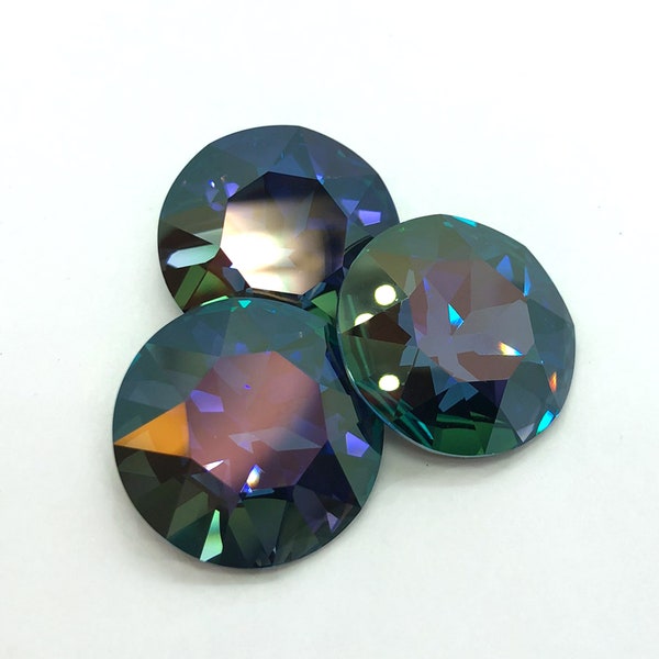 1 pc 27mm Aquamarine Iris Mist Swarovski Fancy Stone / Article # 1201 / Swarovski Crystal Crown Stone for Making Jewelry Bead Weaving