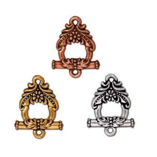 1 set TierraCast "GARLAND" Toggle Clasp / 3 colors to choose from! / Clasps for Jewelry Making