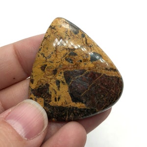 CLEARANCE - Cab#95 - Yellow Jasper / 42x38mm / Cabochon / Teardrop Pear / Stones for Jewelry Making / Bead Embroidery / Not Drilled
