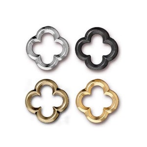 2 pc TierraCast "Quatrefoil" Links / 16.2mmx16.2mm / 4 colors to choose from! / Pewter links, elements, and charms for jewelry making