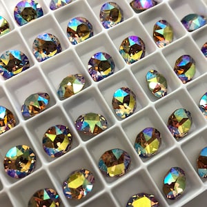 6pc SS39 Light Colorado Topaz AB EHA Brilliance Chatons / Article # 1088 / Austrian Crystal Chatons for Making Jewelry / Discounts Available