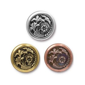 2 pc TierraCast &quot;CZECH FLOWER&quot; Buttons / 3 colors to choose from! / Buttons for jewelry making clothing apparel