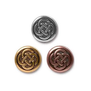 2 pc TierraCast "CELTIC KNOT" Buttons / 3 colors to choose from! / Pewter buttons for jewelry making & clothing apparel