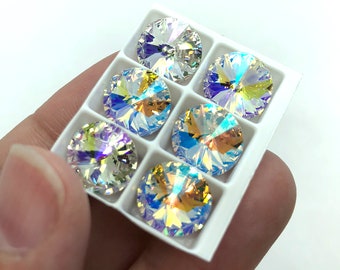 6 szt. kryształów SS47 Glacier Blue Swarovski Crystal Rivolis / Artykuł nr 1122 / Austriacki kryształ do wyrobu biżuterii i tkania koralików