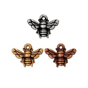 1 pc TierraCast Honeybee Charm / 15.75x12mm / 3 colors to choose from!