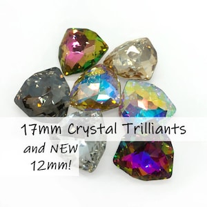 Faceted Fancy Trilliant Crystal Stones / 12mm & 17mm / Multiple Colors! / Crystals for Jewelry Making and Bead Weaving / Crystal Trilliants