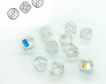 10 cuentas de cristal helicoidal AB de 6 mm / Artículo n.º 5020 / Cuentas de cristal Swarovski para hacer joyas / ¡Descuentos disponibles!